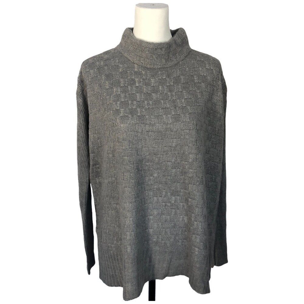 MAG By Magaschoni Women's Gray Designer Acrylic Turtleneck Pullover Sweater Sz M
